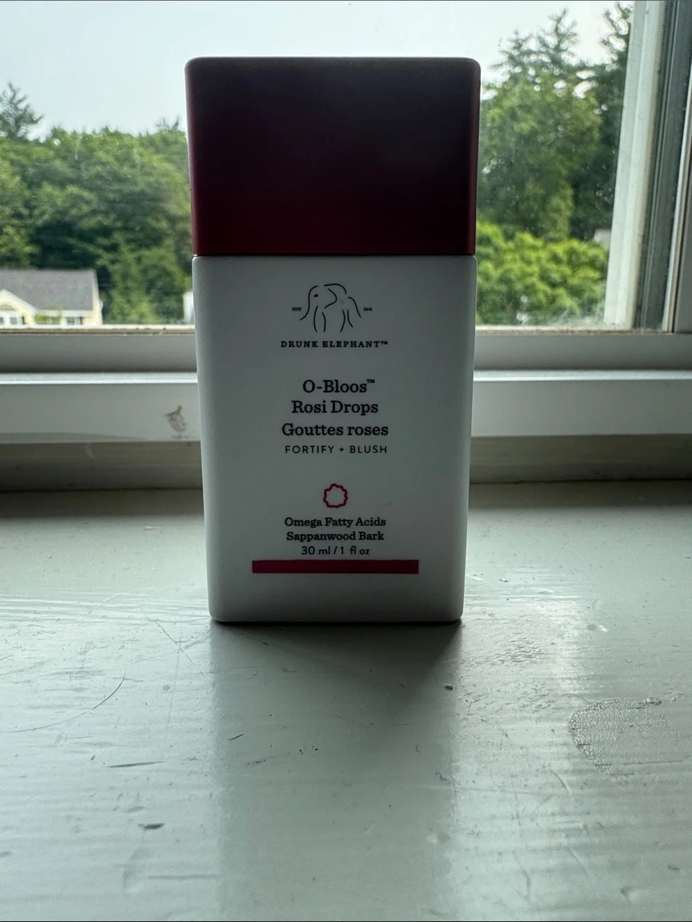 NEVER USED Drunk Elephant O-Bloos Rosi Drops Blush Serum — Red Cap, White Bottle